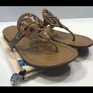 Tory Burch Miller Sand Nude Patent Size 9